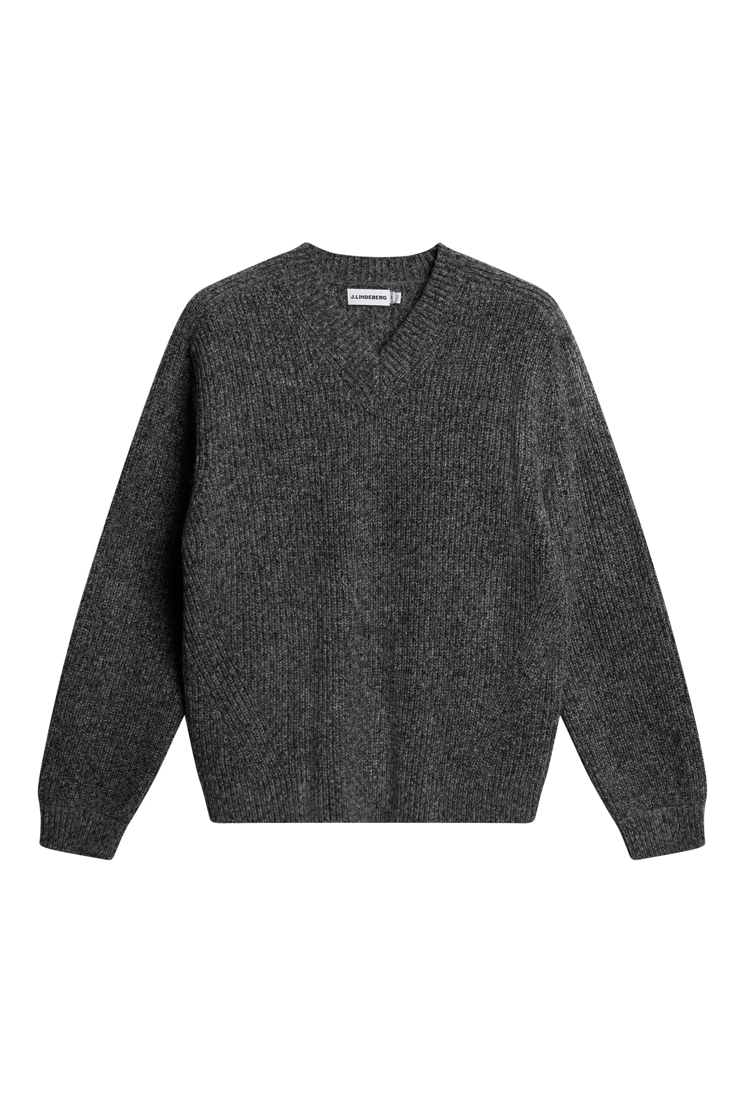 Vitor V-neck Heavy Knit / Dark Grey Melange – J.Lindeberg