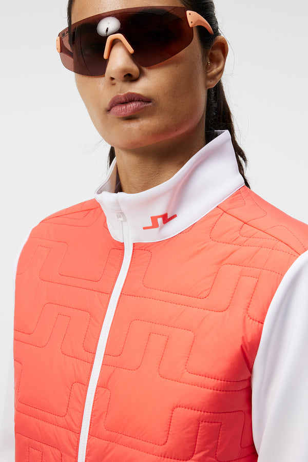 Stefania Hybrid Jacket / Hot Coral