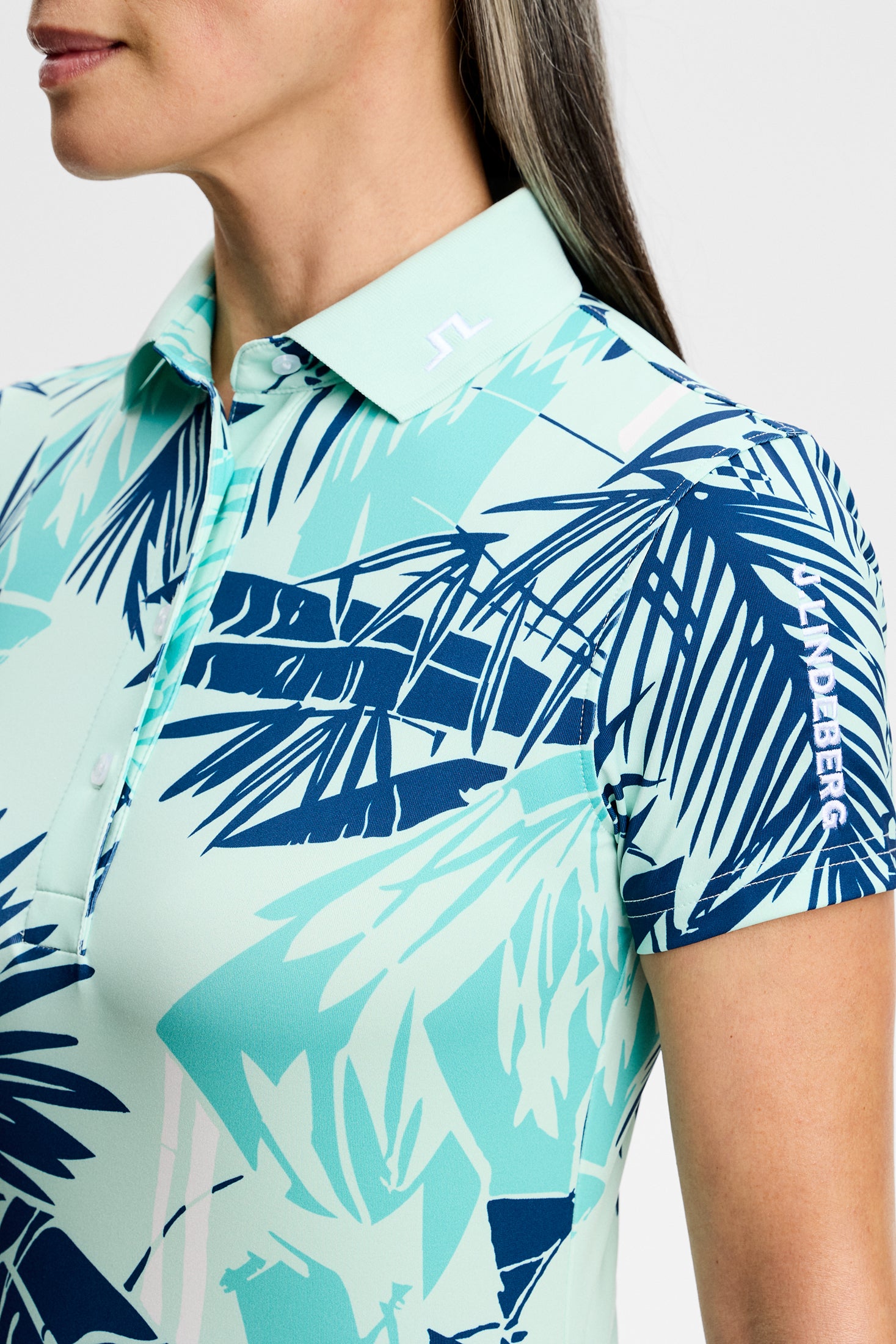 Tour Tech Print Polo / Grove Blue L – J.Lindeberg EU