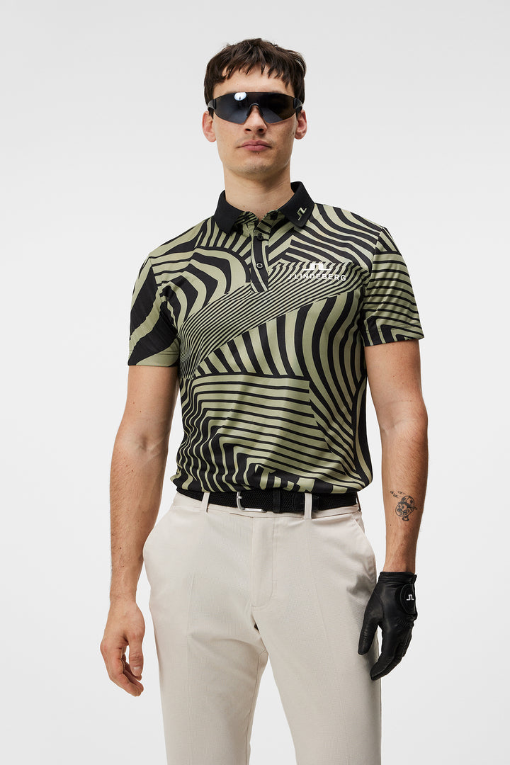 KV Tour Print Golf Polo / Dazzle Wave Bittersweet main image 0