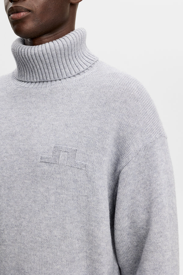 Eddy Knitted Turtleneck / Light Grey Melange