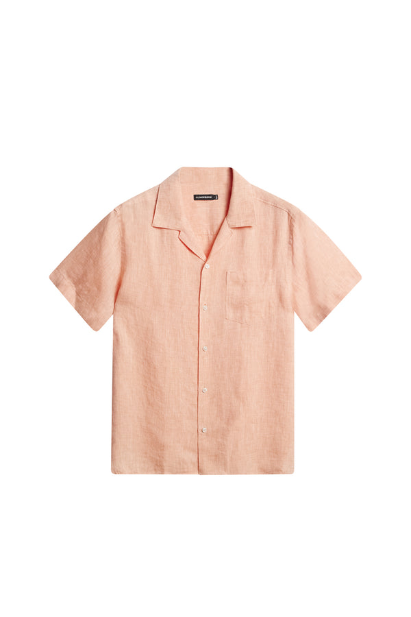 Elio Linen Melange Shirt / Mock Orange