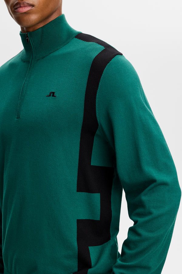 Kendrick Knitted Zip Sweater / Forest Biome