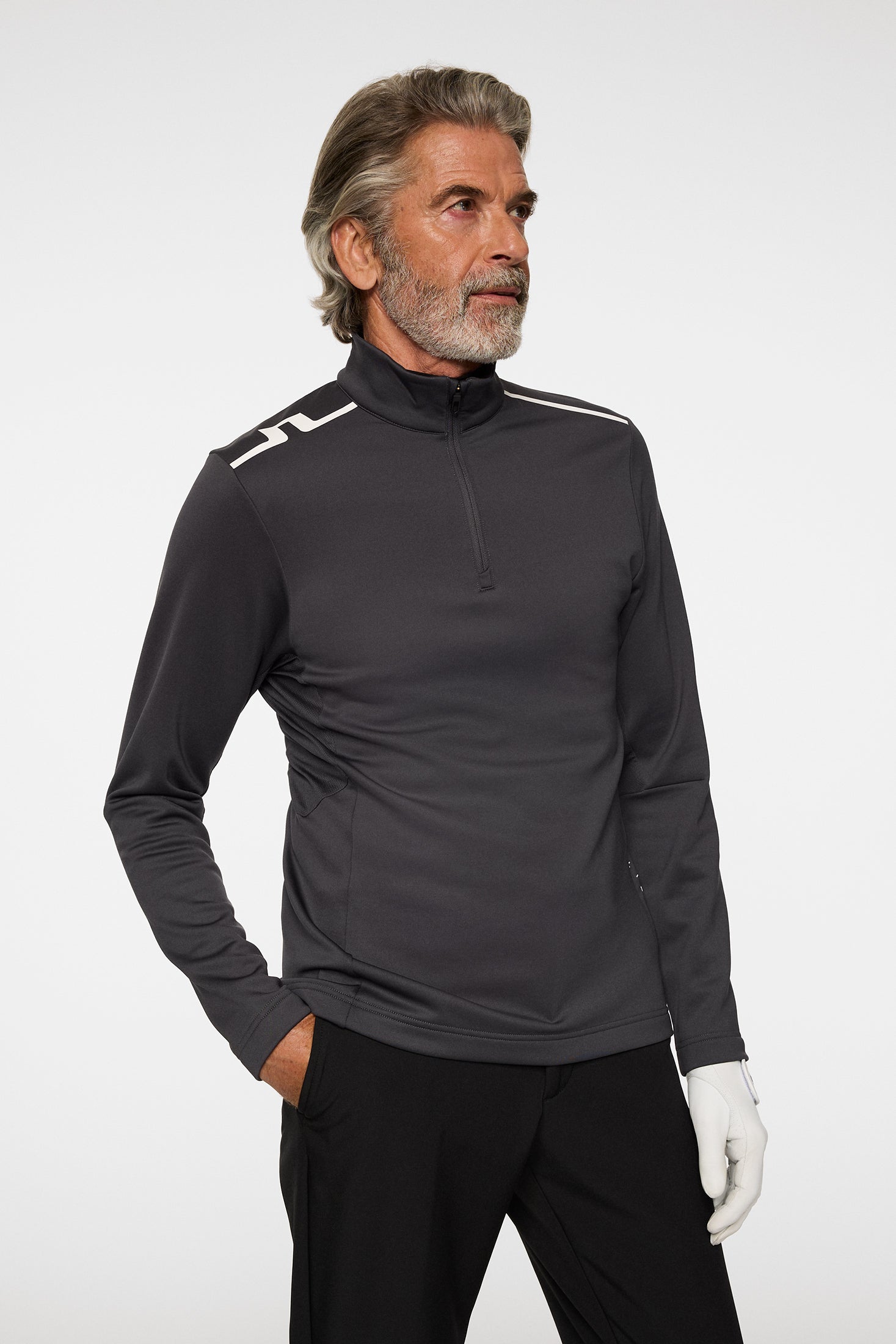 Vinnie Quarter Zip Mid Layer / Asphalt – J.Lindeberg