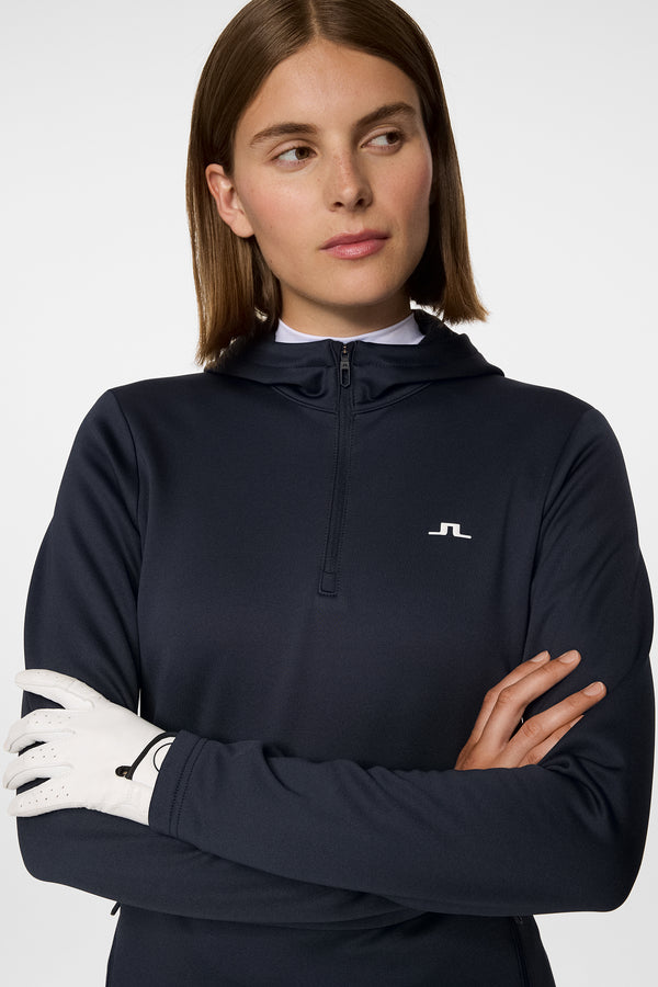 Aerialle Quarter Zip Hood / JL Navy