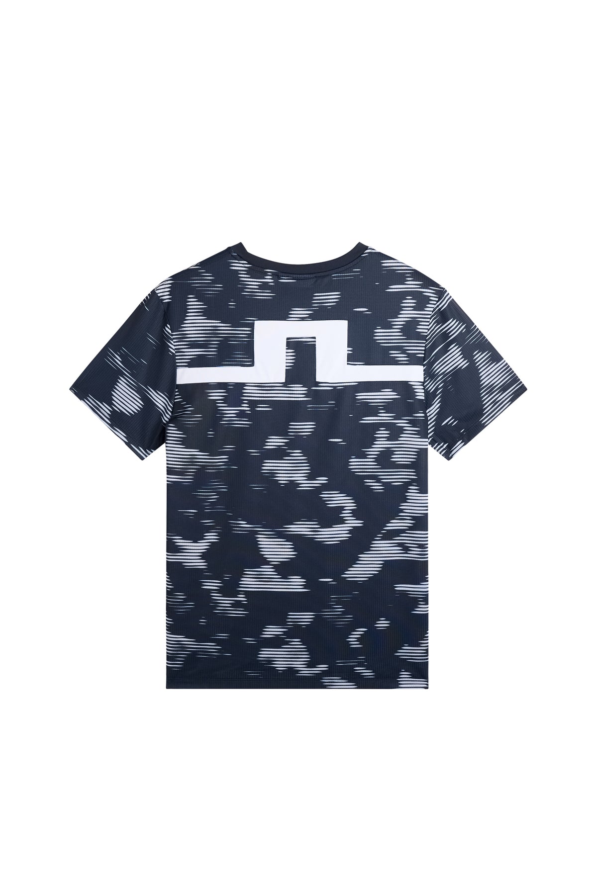 Achteraanzicht: Josip Printed T-shirt met all-over print en een wit Bridge-inzetstuk op de rug.