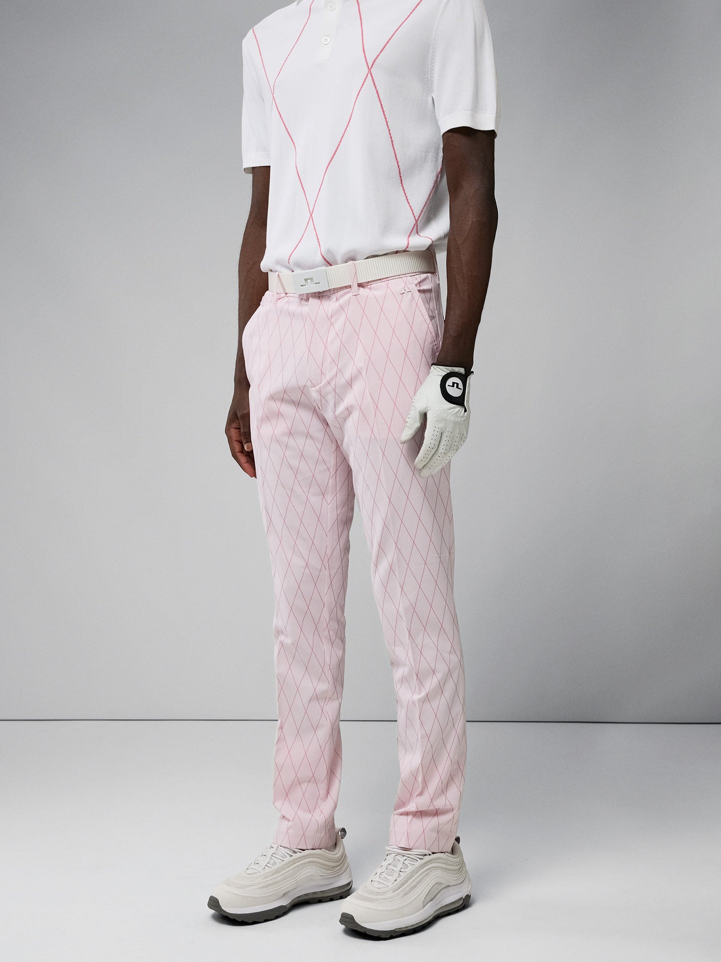 Active Argyle Golf Pant / White J.Lindeberg
