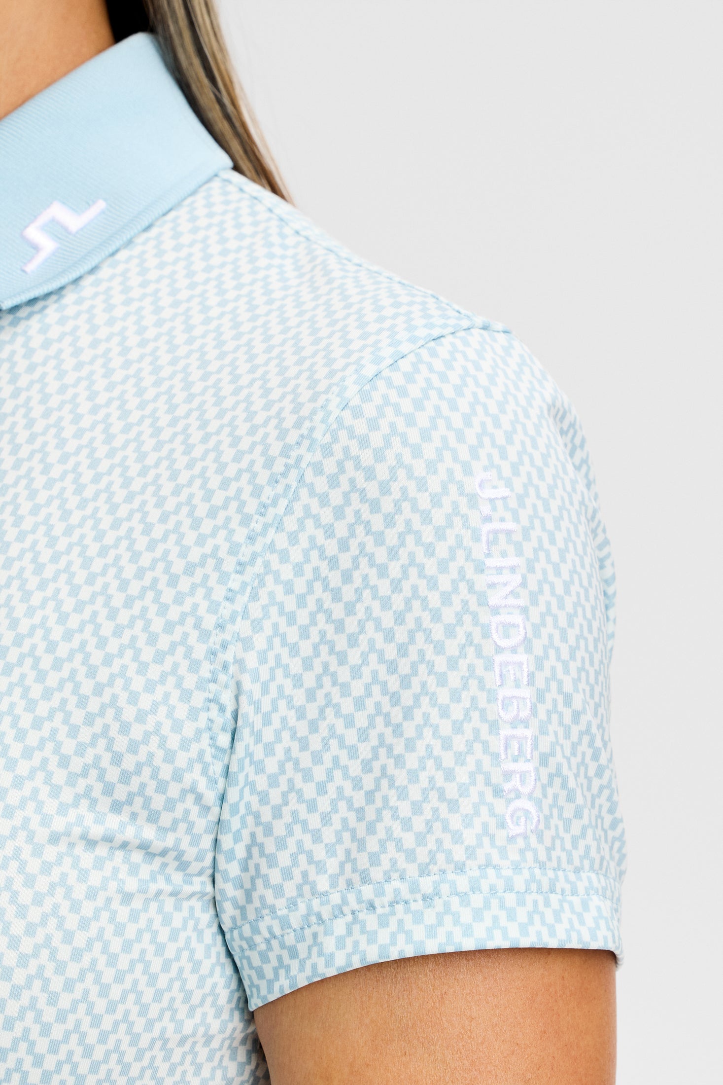 Tour Tech Print Polo / Bridge Stack Skylight S | J.Lindeberg Official