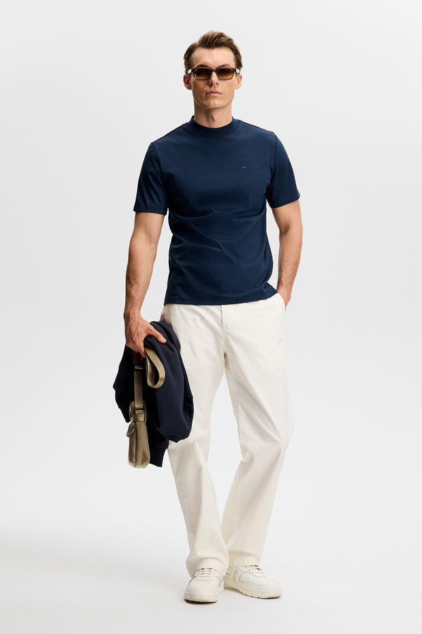 Ace Mock Neck T-Shirt / JL Navy