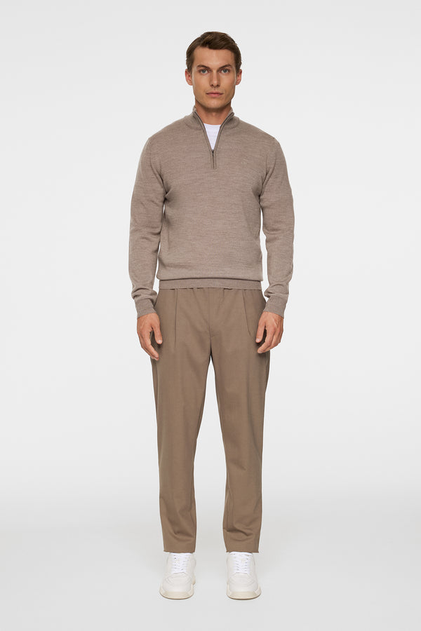 Kiyan Merino Quarter Zip / Brindle Melange