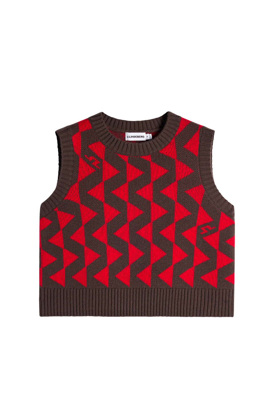 Maria Knitted Graphic Vest / Diamond Seal Red M