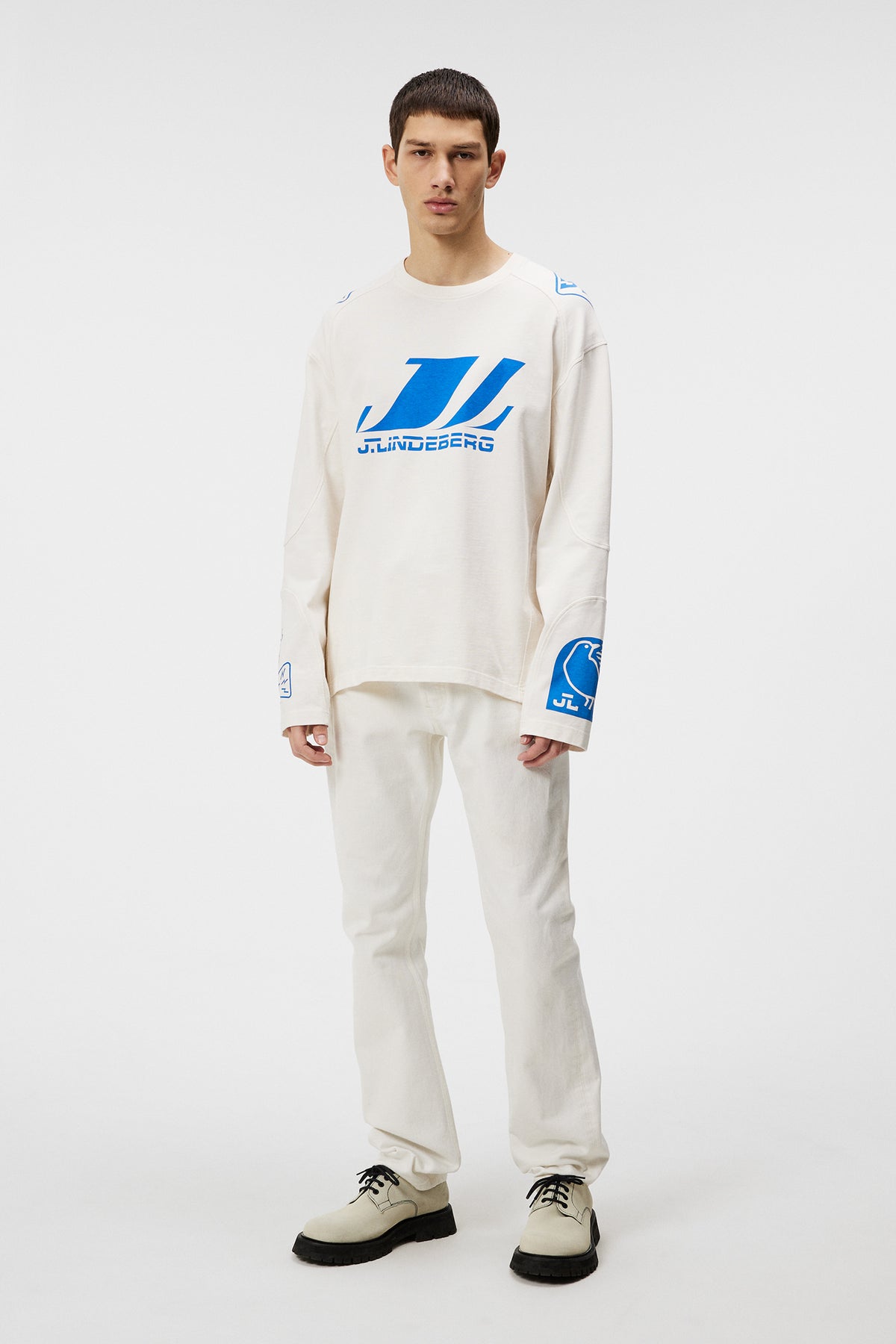 Derk Longsleeve Moto Tee / Cloud White