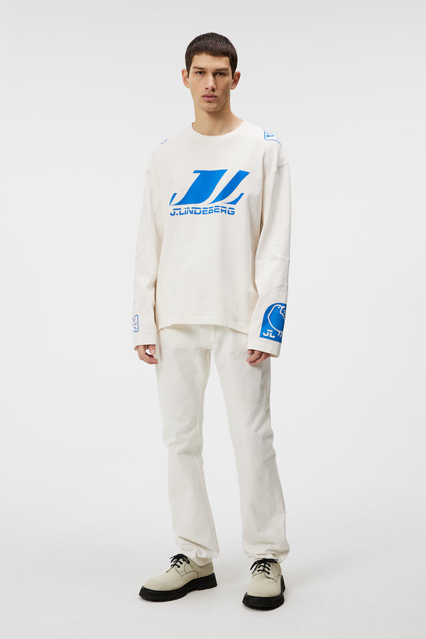 Derk Longsleeve Moto Tee / Cloud White
