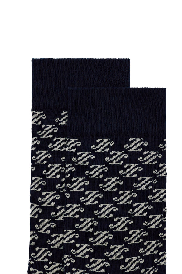 Haugton Argyle Sock / Cardi Jacquard S - JL Navy