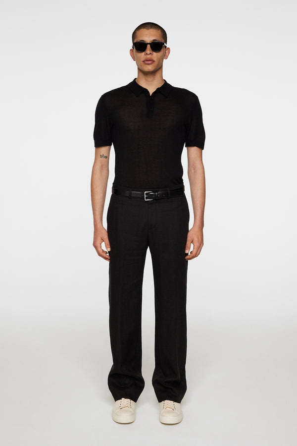 Ridge Lyocell Silk Polo / Black