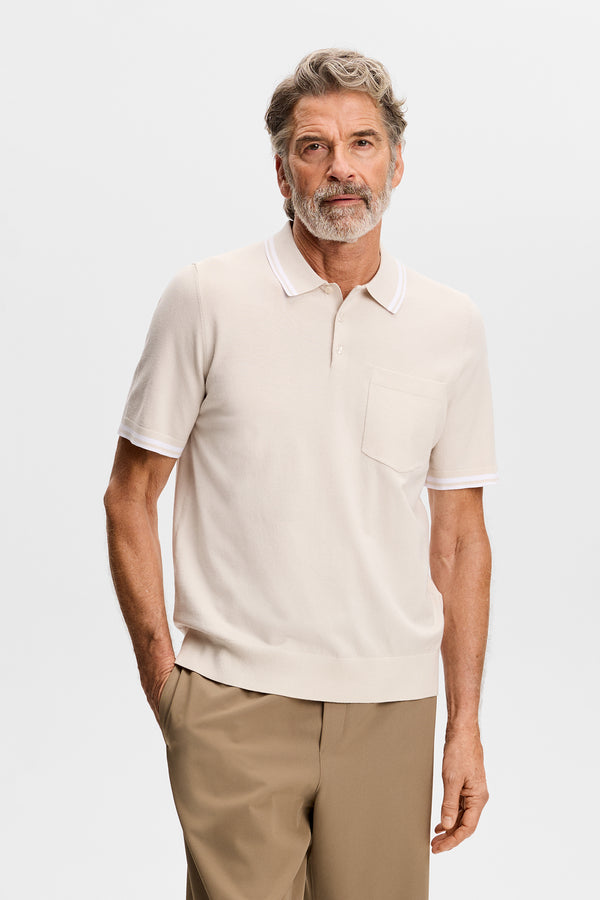Ramon Knit SS Polo / Moonbeam