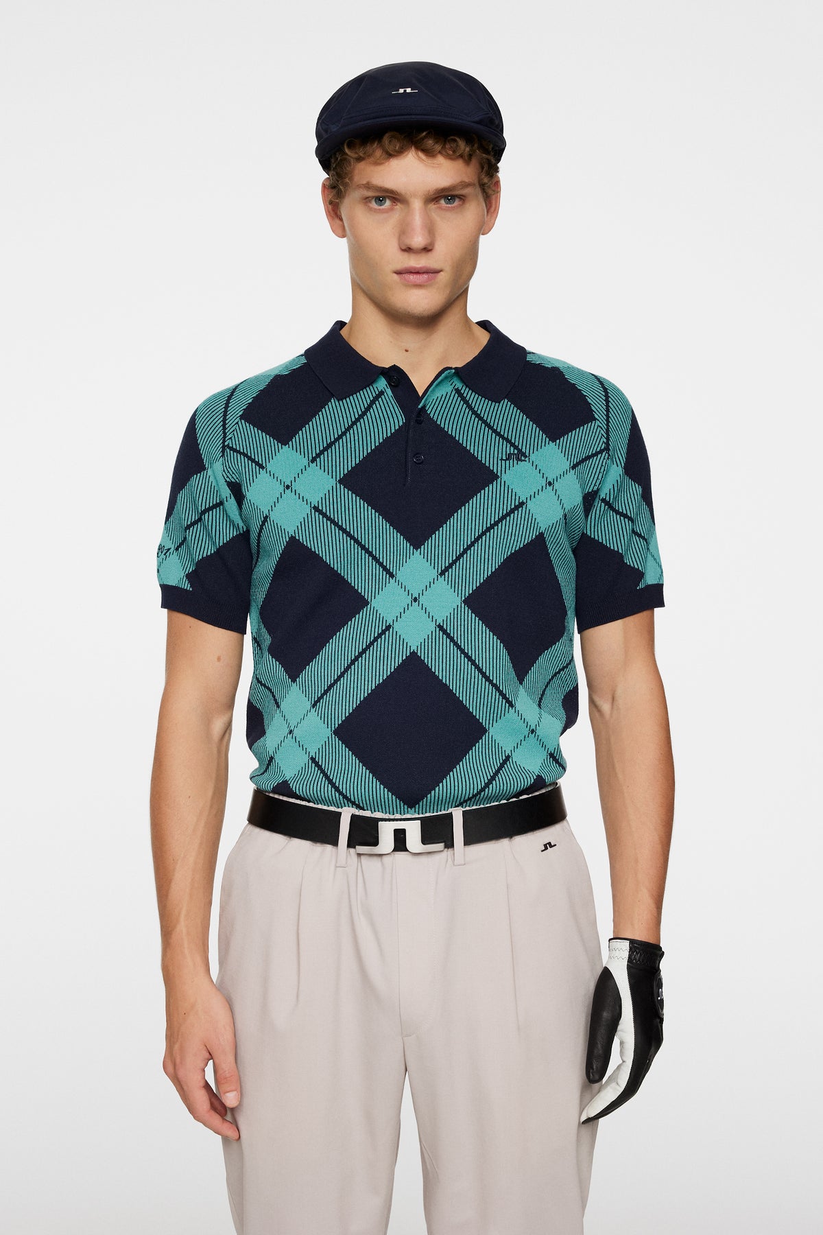 Martin Knit Polo / Glenmuir Tartan Teal L