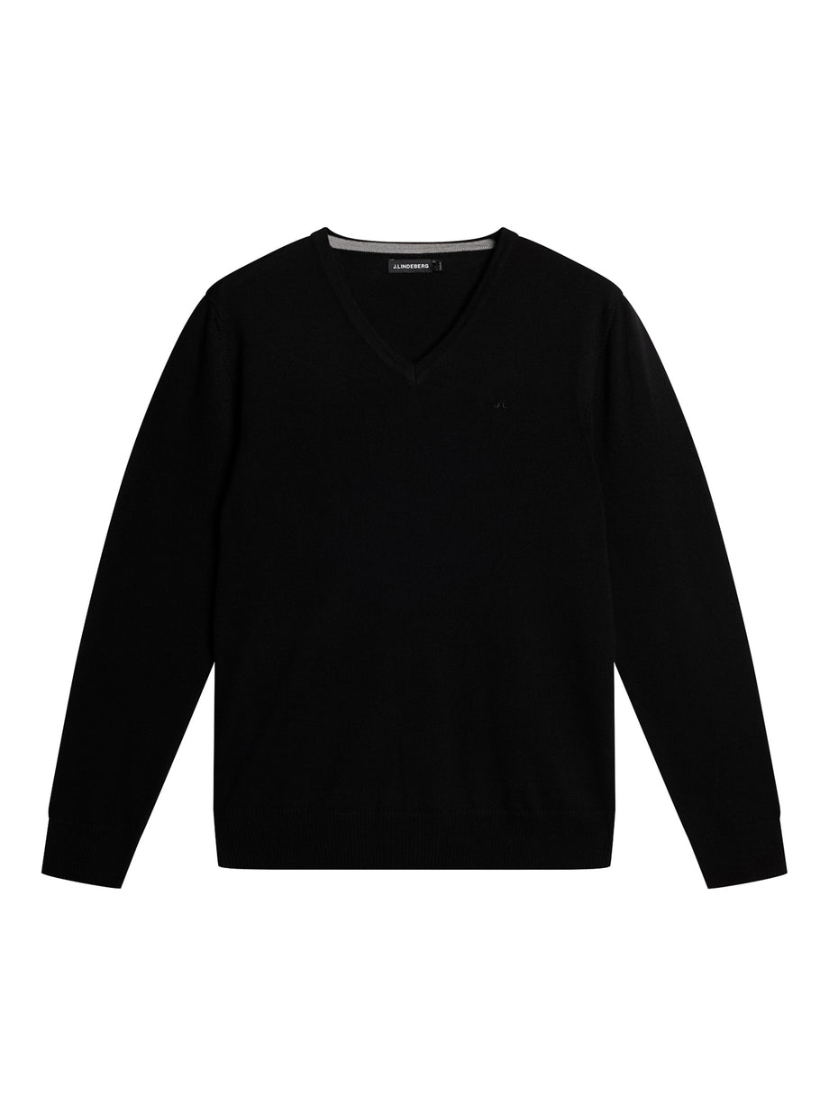Lymann Merino V-neck Sweater / Black
