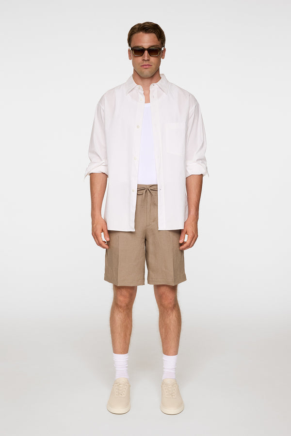 Brady Drape Linen Shorts / Sepia Tint