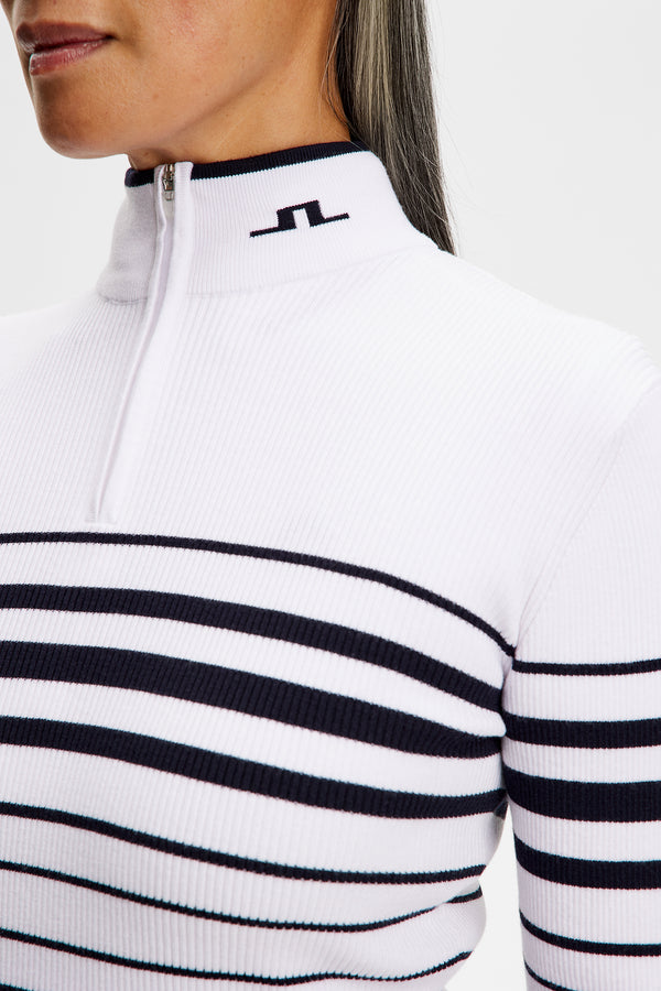 Cheryl Knitted Zip Sweater / White