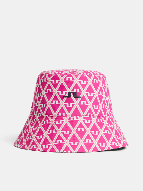 Rosa Print Bucket Hat / Geo Fuchsia Purple
