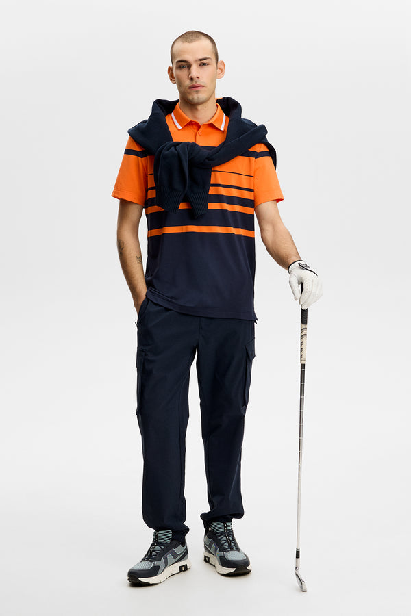 Leo Stripe Polo / Golden Poppy