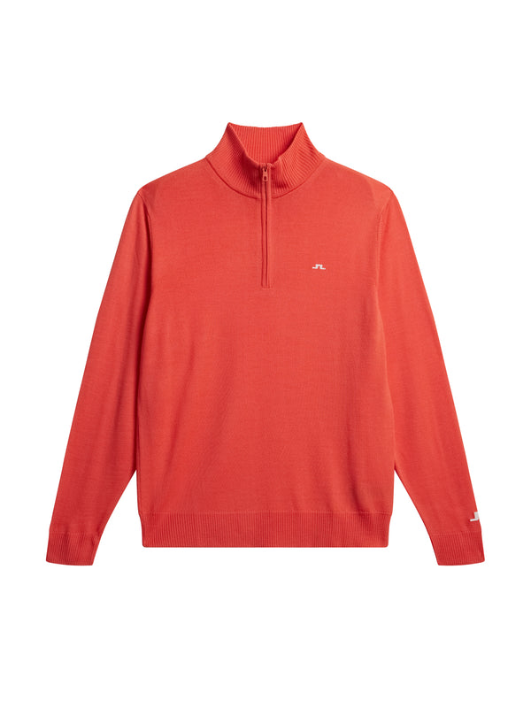 Kian Zipped Sweater / Hot Coral