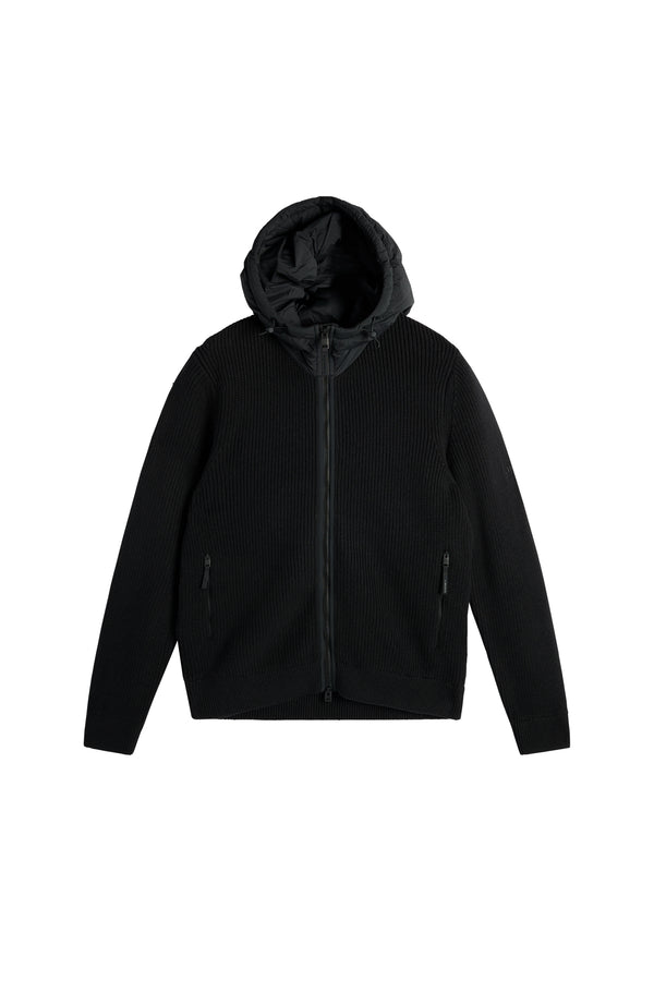 Dorin Knit Hood Hybrid Jacket / Black