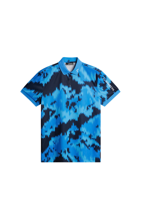 Tour Tech Print Polo / Warp Sonic Blue L