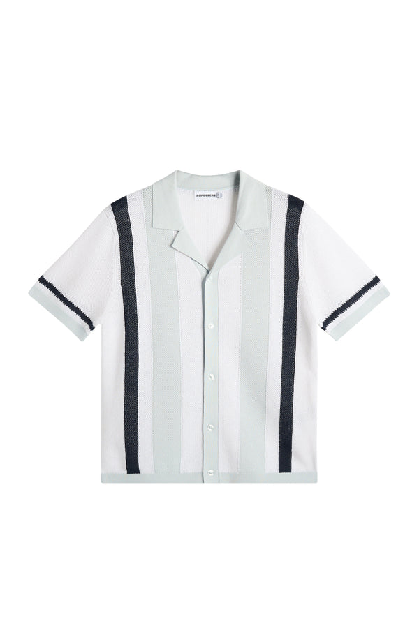 Remus Resort Collar Knit Polo / Skywriting