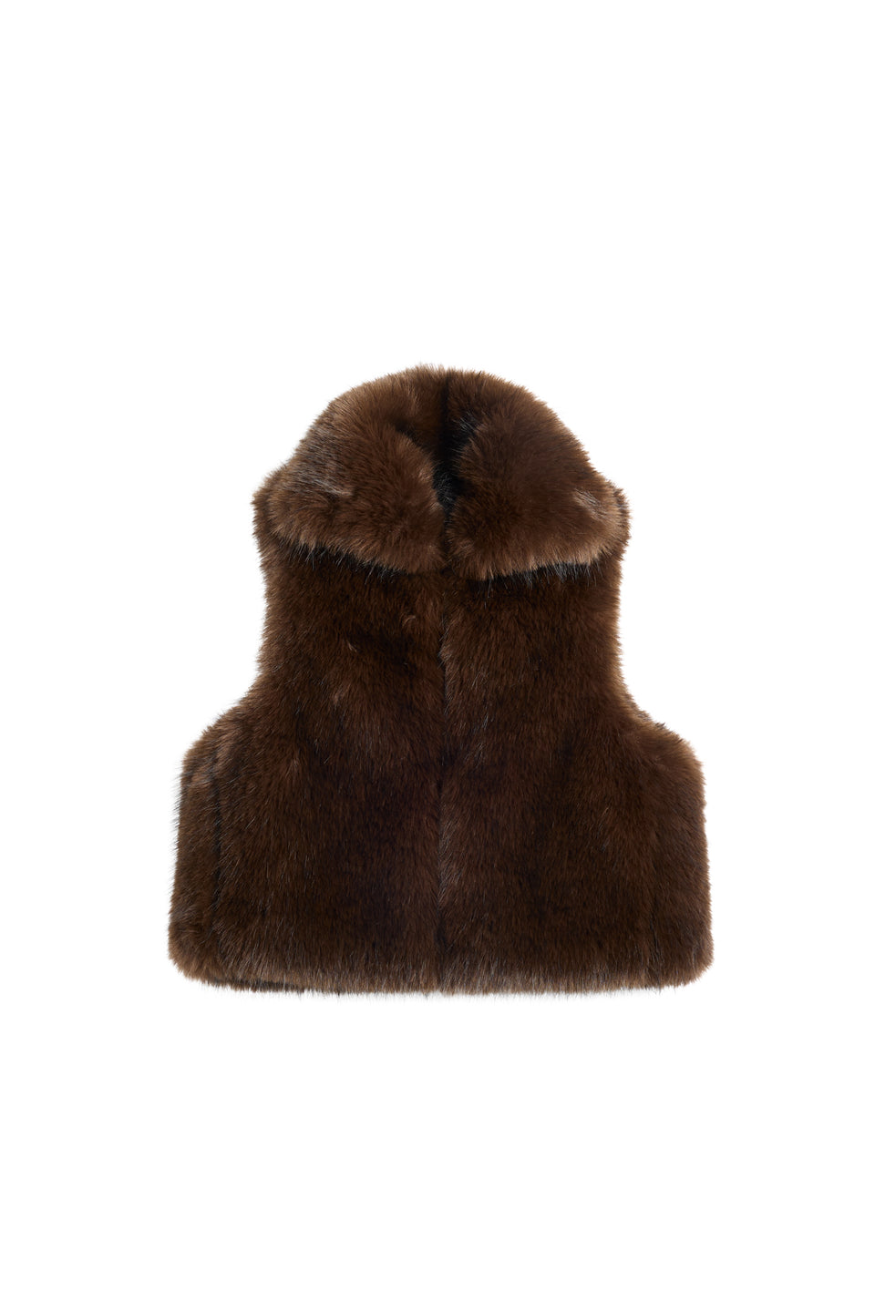 Daria Faux Fur Ball Vest / Seal Brown