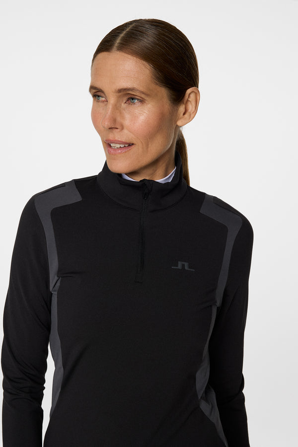 Mae Quarter Zip Mid Layer / Black