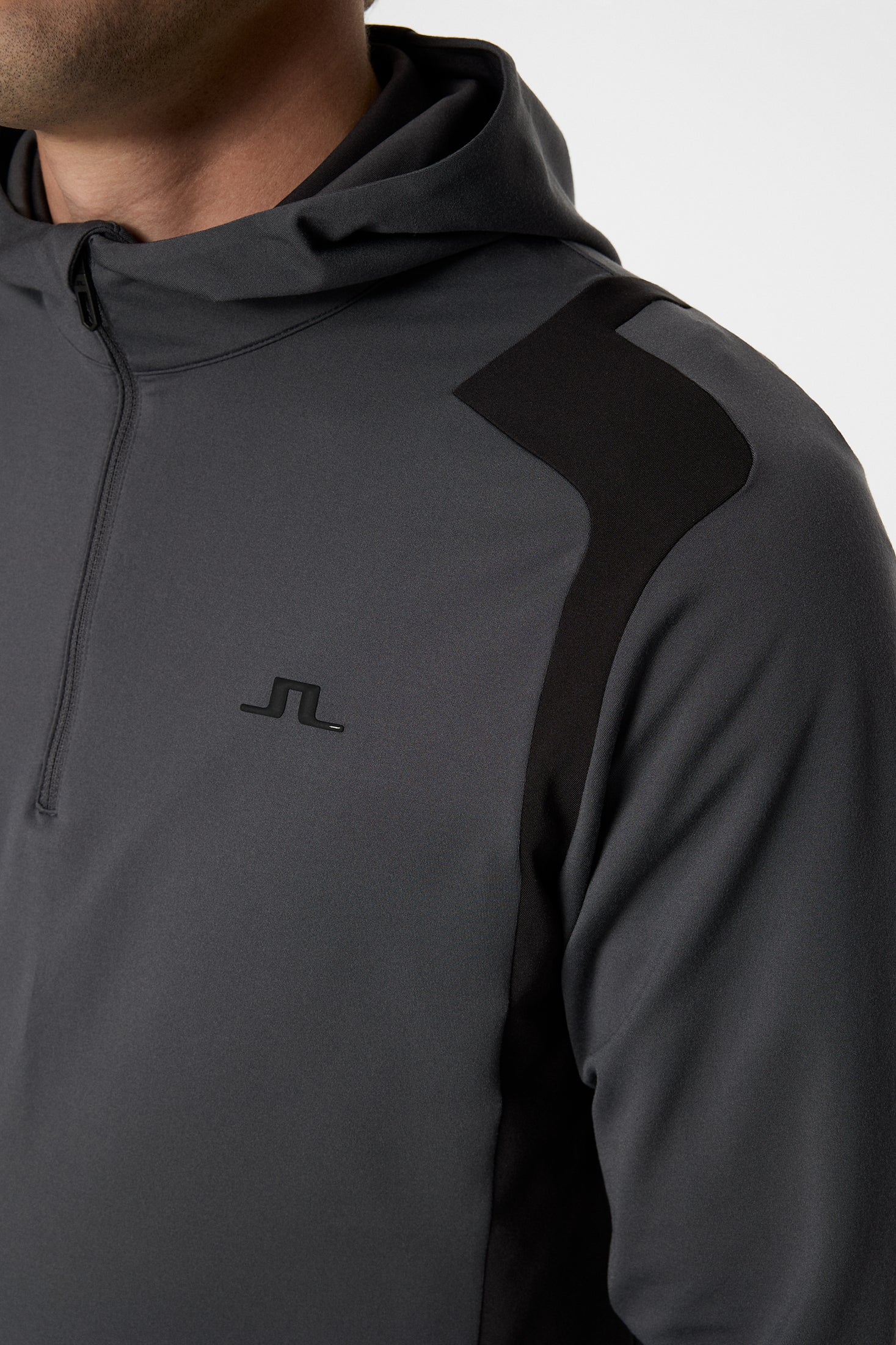 Lukas Quarter Zip Hood / Asphalt – J.Lindeberg EU