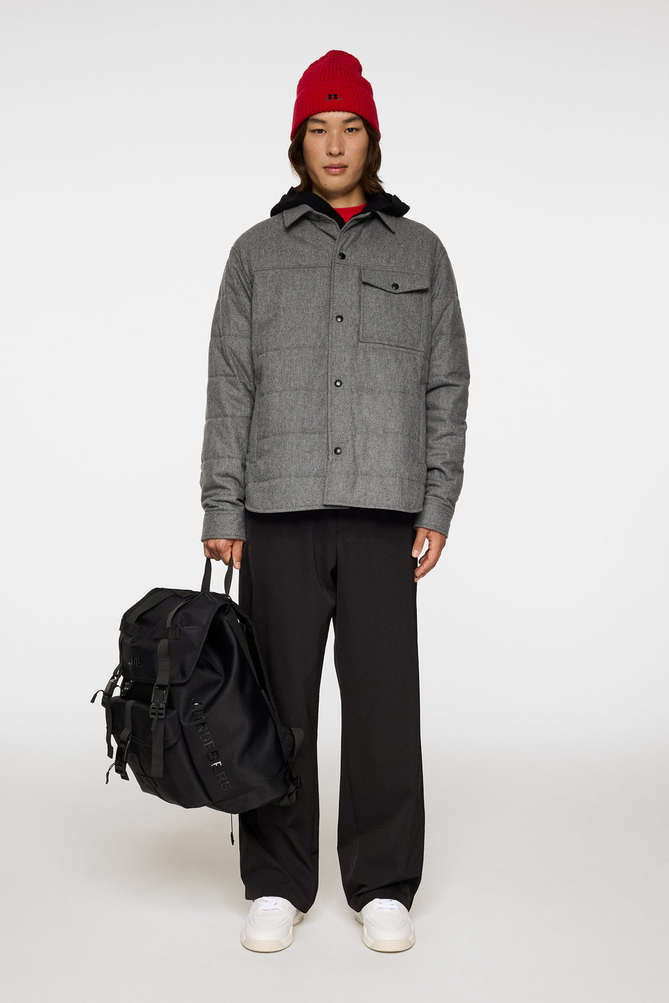 Nelson Padded quilt overshirt / Dark Grey Melange