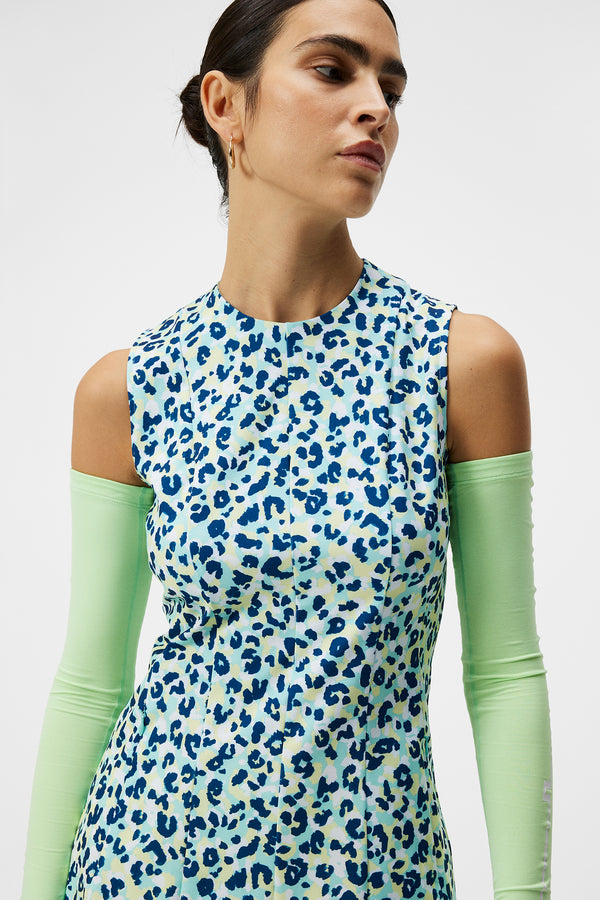 Jasmin Print Dress / Leopard Aruba Blue