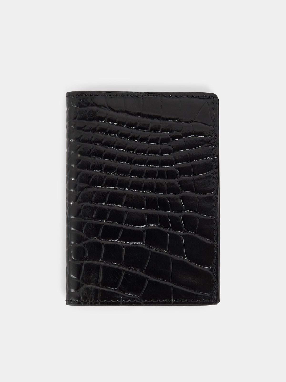 Croc Folded Card Holder / Black