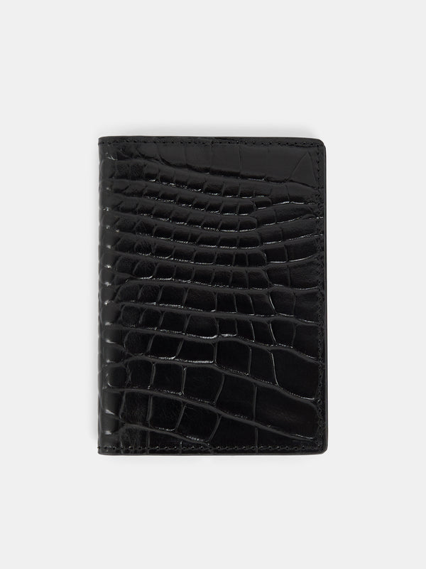 Croc Folded Card Holder / Black