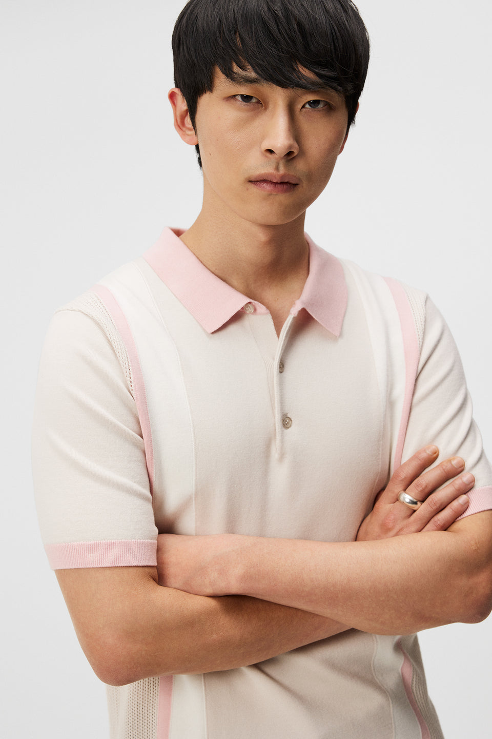 Reymond Stripe Polo / Moonbeam