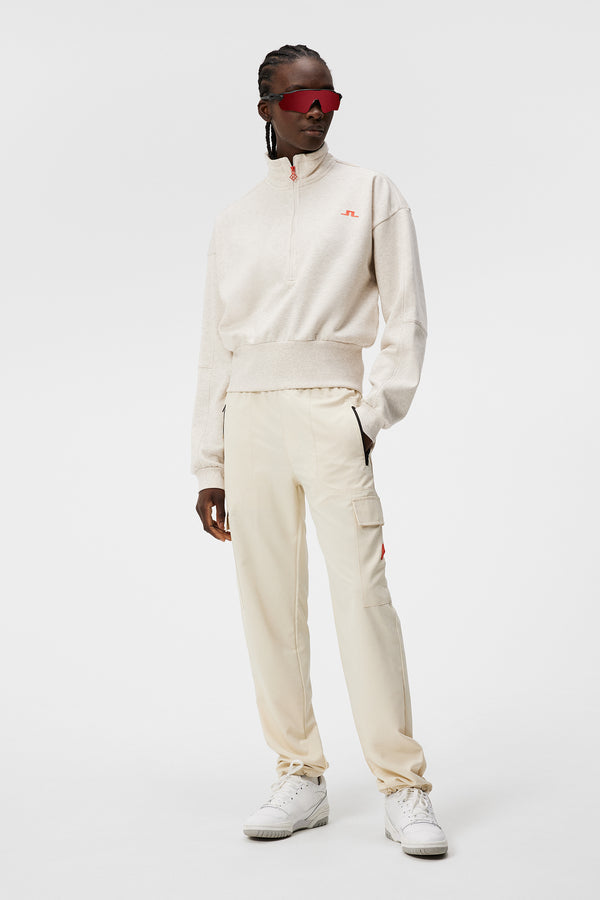Lucia Zip Mock Neck / Beige Melange