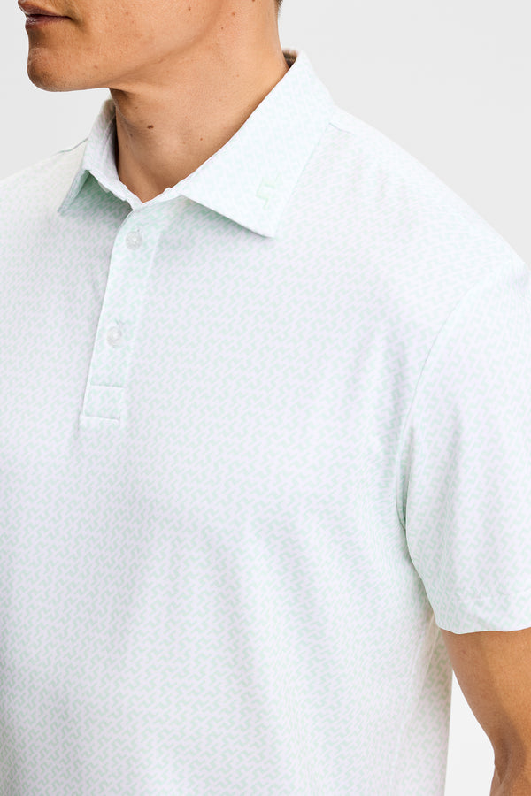 Bala Print Polo / Bias Bridge Bay White S