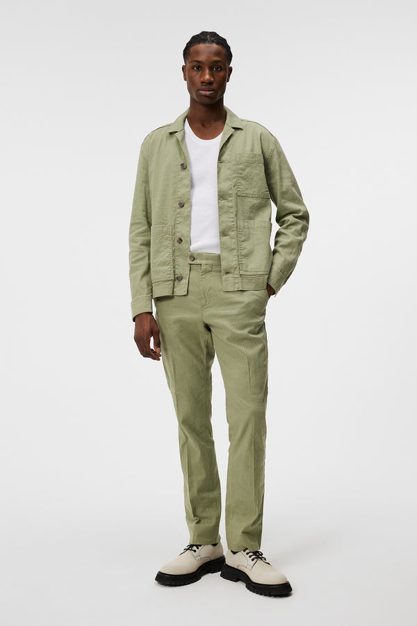 Lois Linen Stretch Pants / Oil Green