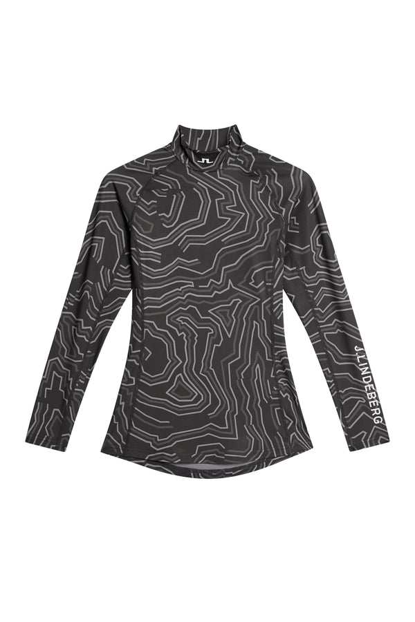Ella Print Compression Top / Topo Asphalt L