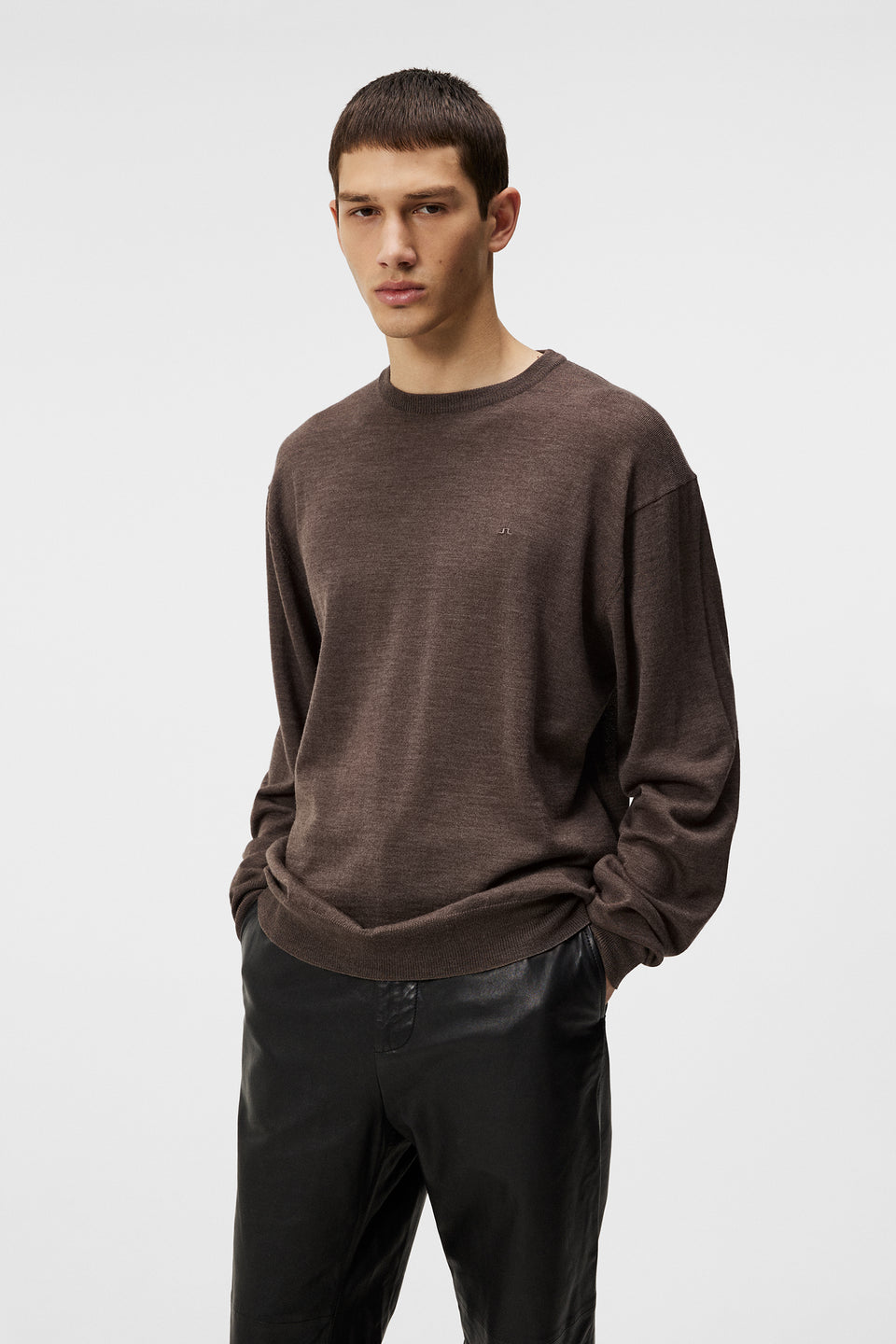 Mino Light Merino Crew / Walnut Melange