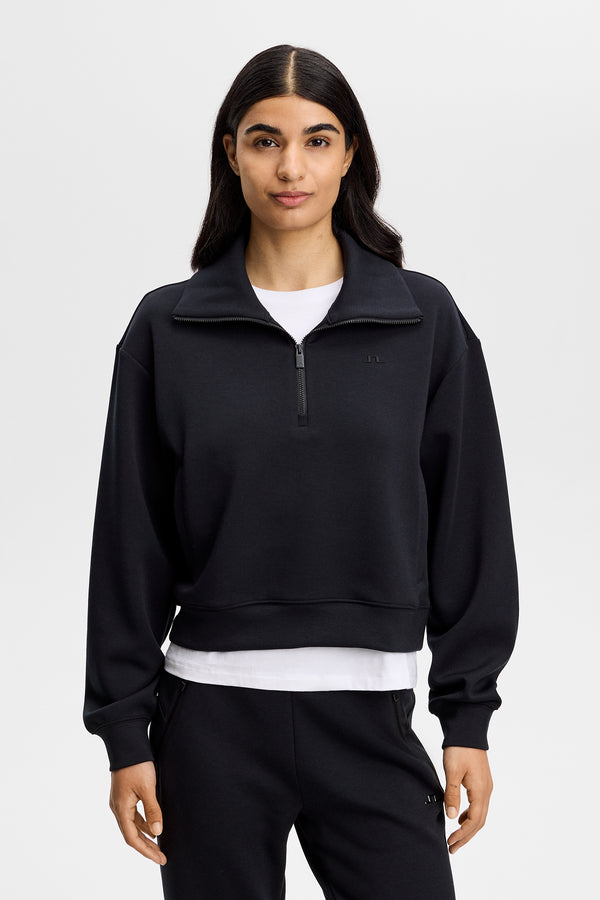 Funnel Zip Sweatshirt / Black