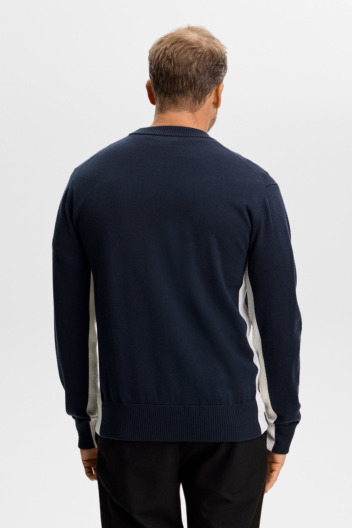 Chester Side Stripe Knit Crew | Knitwear | J.LINDEBERG®