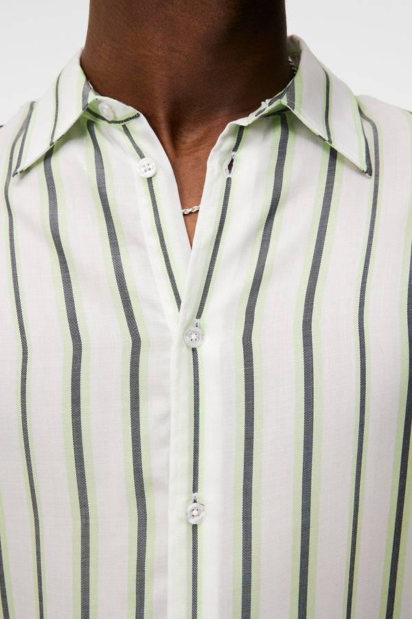 Florindo Tencel Stripe Shirt / Cloud White