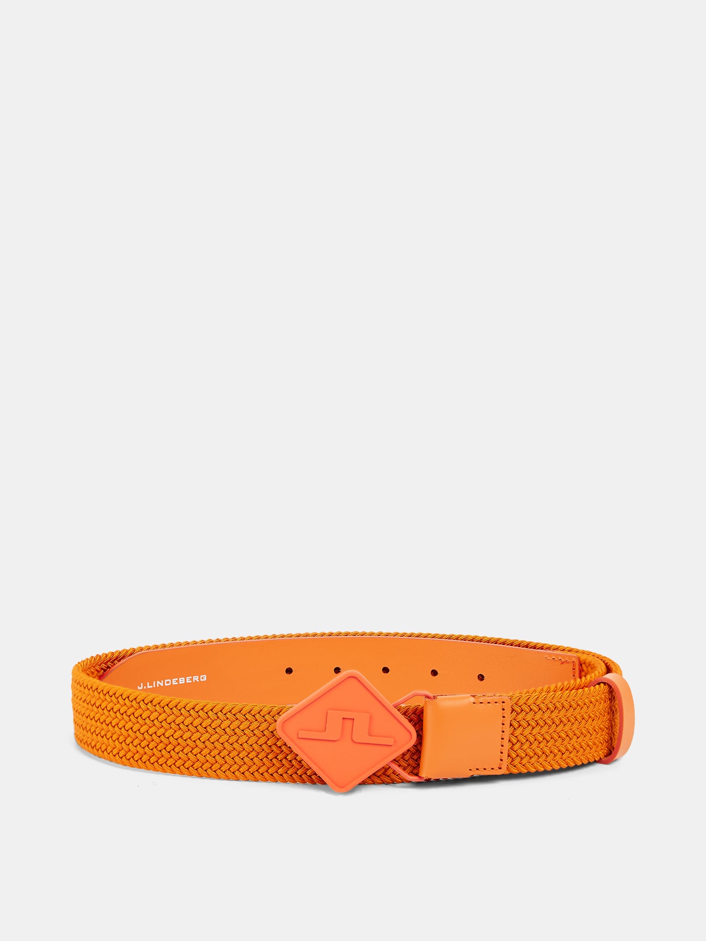 Diamond Ealstic  Leather Belt / Russet Orange