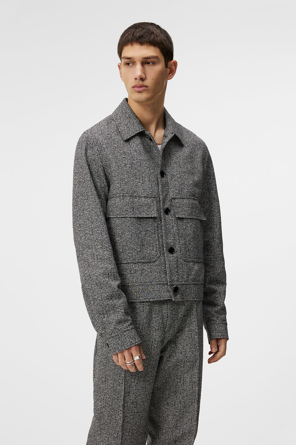 Housten 2 Tone Overshirt / Black