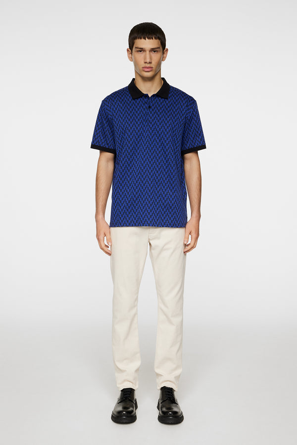 Devon Jacquard Polo / Bridge Stack Blue