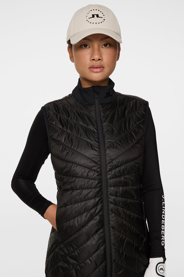 Madde Quilt Hybrid Vest / Black